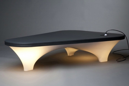 Innovative practical table lamp - Static Plastic Table by Han Koning