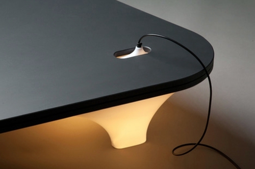 Innovative practical table lamp - Static Plastic Table by Han Koning