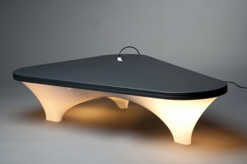 Innovative practical table lamp - Static Plastic Table by Han Koning