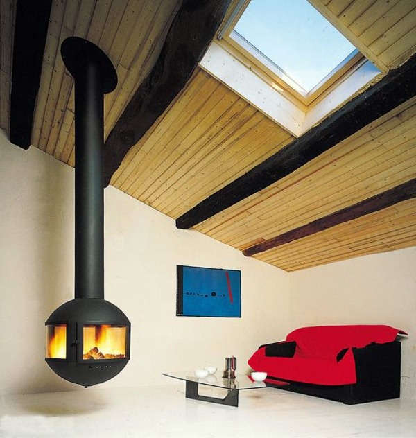Hanging Stove Modern Luxury Fireplaces Interior Design Ideas