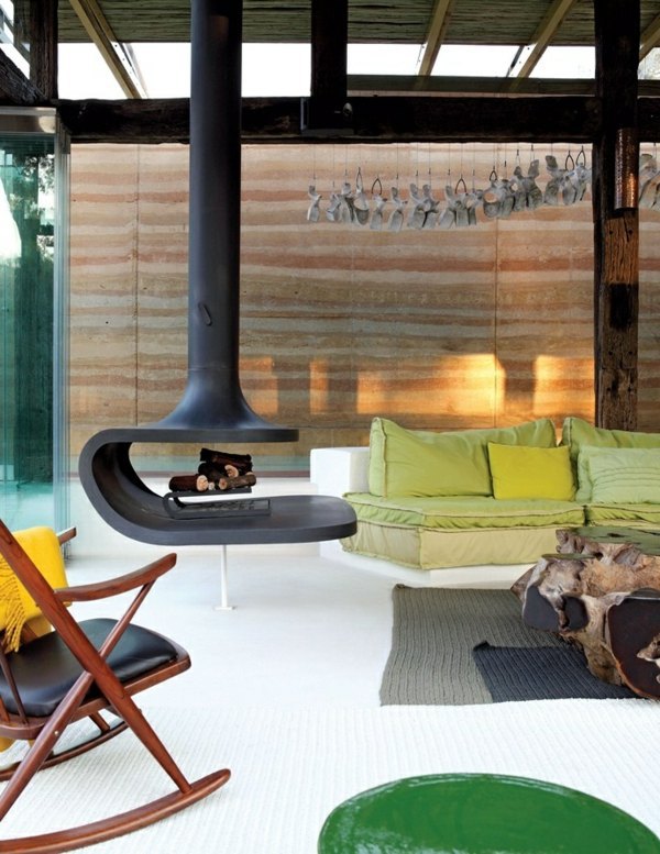 Hanging Stove Modern Luxury Fireplaces Interior Design Ideas