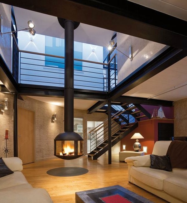 Hanging Stove Modern Luxury Fireplaces Interior Design