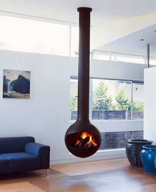 Hanging Stove Modern Luxury Fireplaces Interior Design