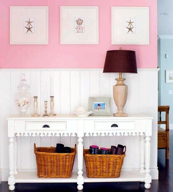 Add a touch of romance in the interior - dusky pink wall color