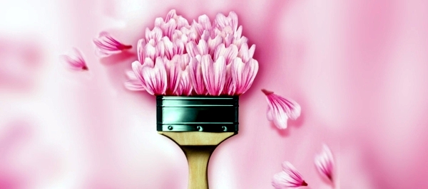 Add a touch of romance in the interior - dusky pink wall color