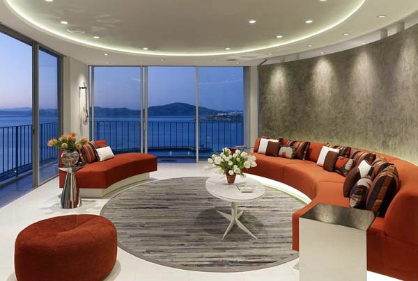 The circular living room design for the modern home The circular living room design for the modern home