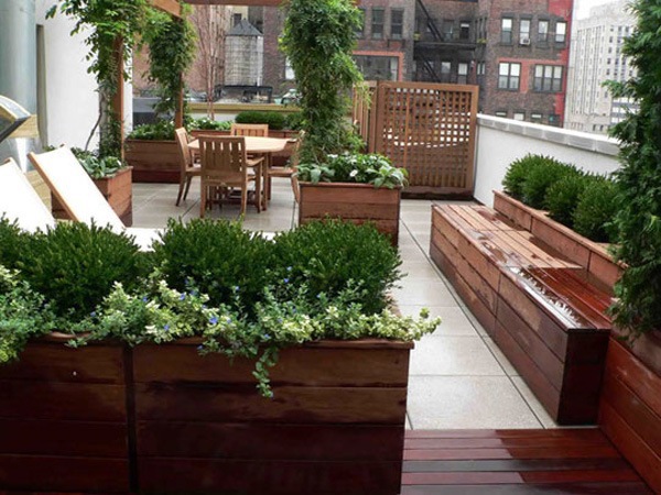 Cool garden design idea - green oasis on the roof terrace Cool garden design idea - green oasis on the roof terrace