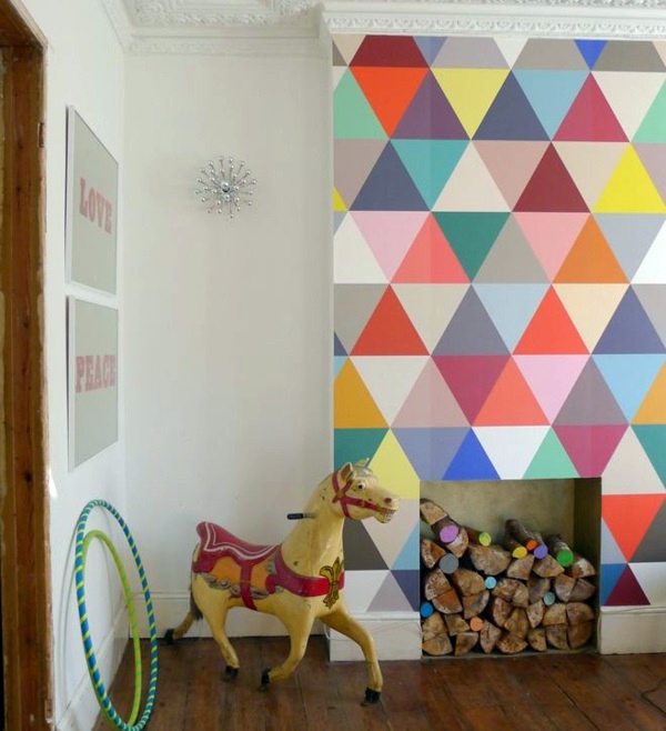 Living room wall design ideas - cool examples of wallpaper pattern