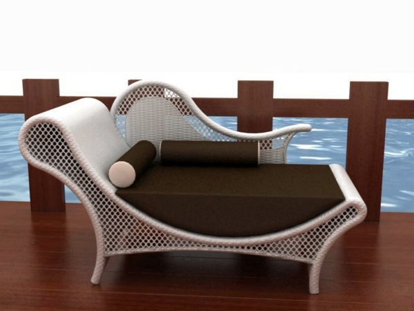Bench with backrest made of rattan