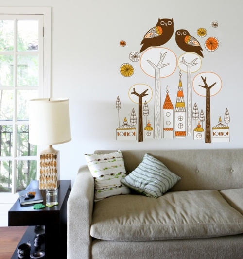 Wall Decoration with Wall Decal - 70 beautiful ideas and designs