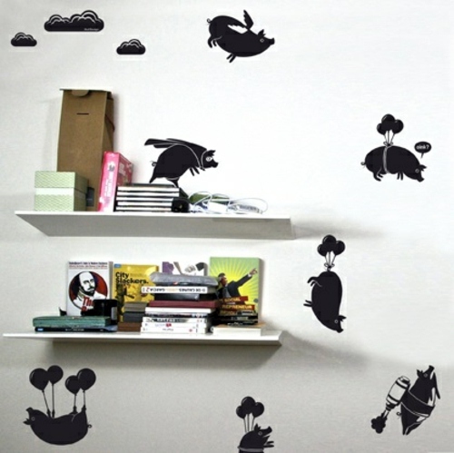 Wall Decoration with Wall Decal - 70 beautiful ideas and designs