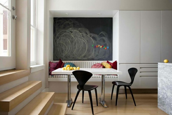 Make Cozy dining area - dining table with chairs in the kitchen Make Cozy dining area - dining table with chairs in the kitchen