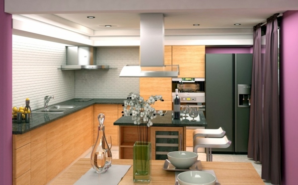 Wall design for kitchen - furnishing solutions for every taste