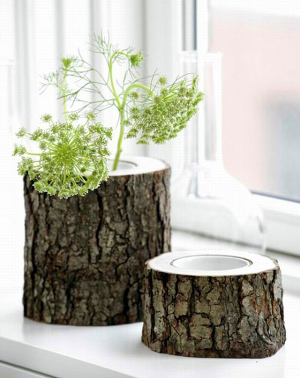 21 cool decoration ideas - tree stump vases make yourself 21 cool decoration ideas - tree stump vases make yourself
