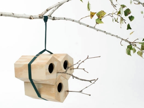 Modular bird nest made of wood - Houses NeighBirds Andreu Carulla