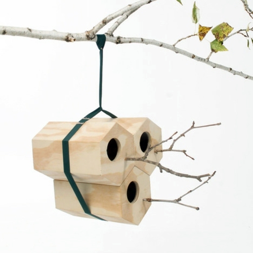 Modular bird nest made of wood - Houses NeighBirds Andreu Carulla