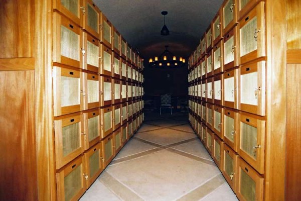 Artful wine cellar with a peak design by Patrick Wallen