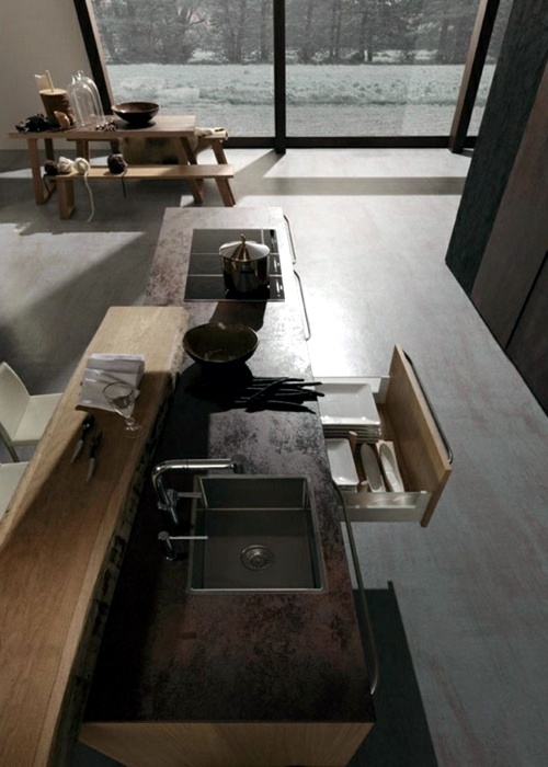 Rough unusual kitchen designs by Rational