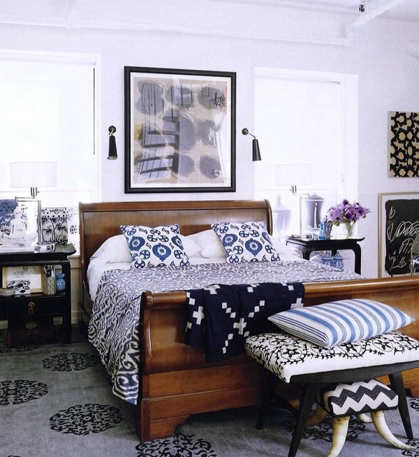 Exotic pattern in interior design in ikat style - Indonesian weaving pattern