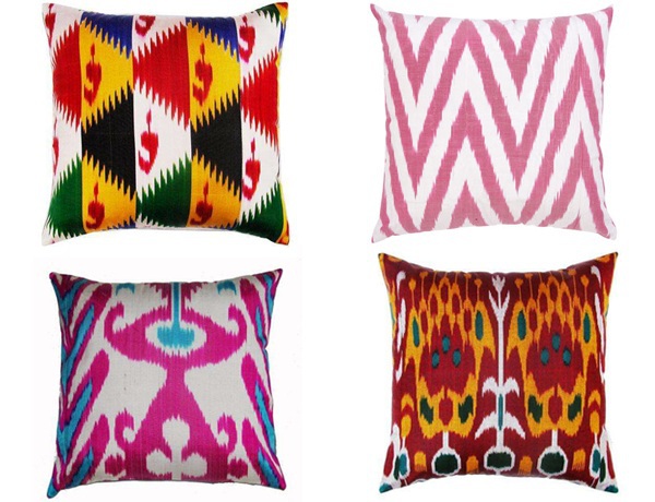 Exotic pattern in interior design in ikat style - Indonesian weaving pattern