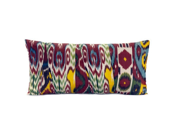 Exotic pattern in interior design in ikat style - Indonesian weaving pattern