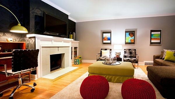 Modern living room design - bright, contrasting colors Modern living room design - bright, contrasting colors