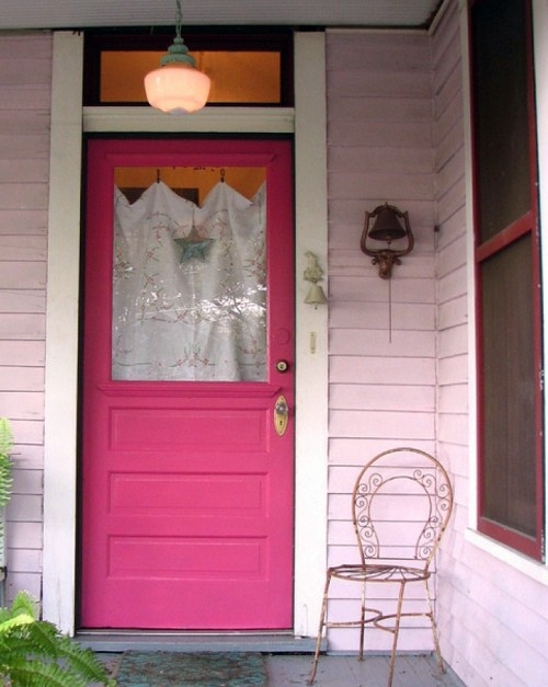 12 cool ideas for pink creative door design