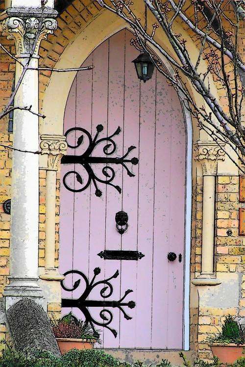 12 cool ideas for pink creative door design