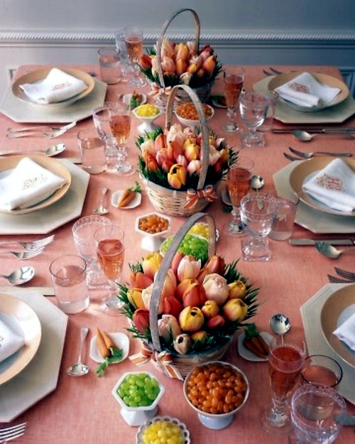 Fresh table decoration for Easter