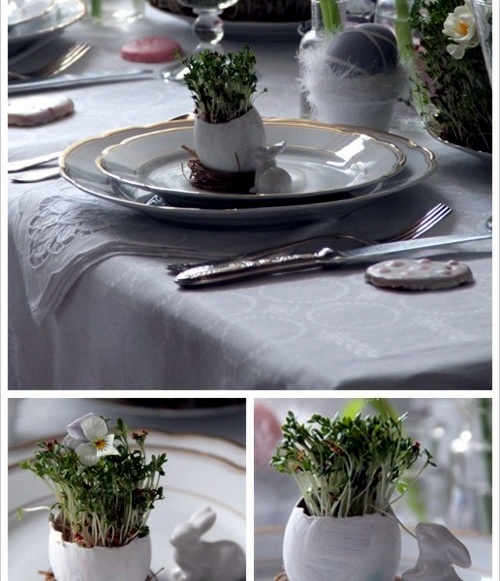 Fresh table decoration for Easter
