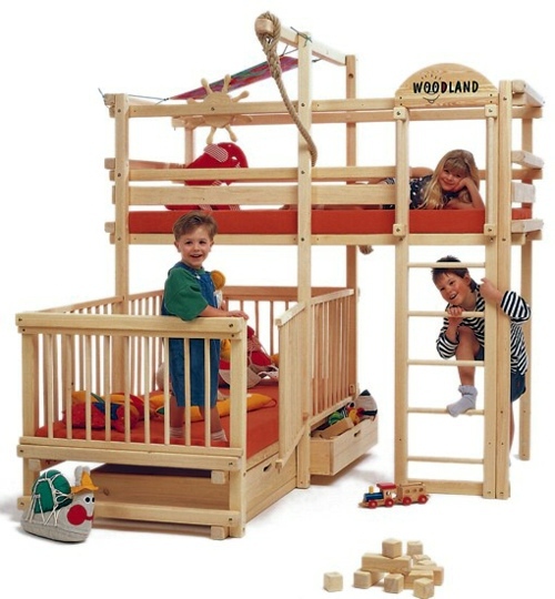 Betten - Floors beds for large families attached to Woodland