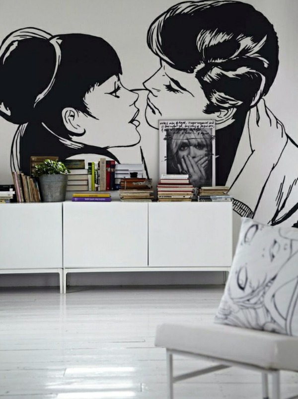 Send wall decoration with Kiss
