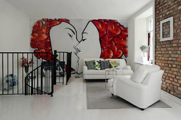 Send wall decoration with Kiss