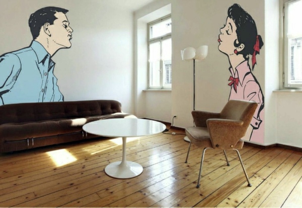Send wall decoration with Kiss Send wall decoration with Kiss