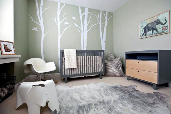 Wall color for nursery green and beige combining
