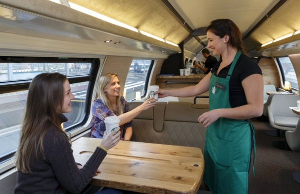 Starbucks Store in a train Starbucks Store in a train