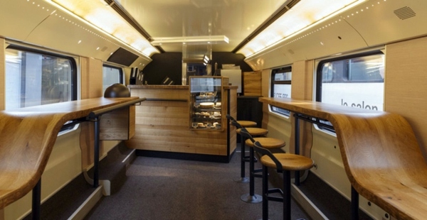 Starbucks Store in a train Starbucks Store in a train