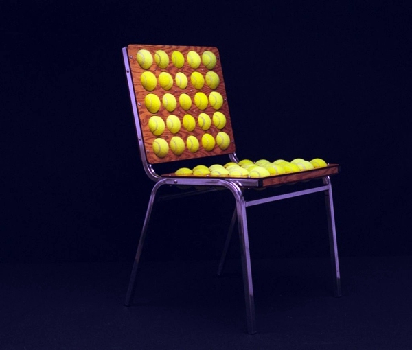 Chair design from tennis balls from Gabriel Coch