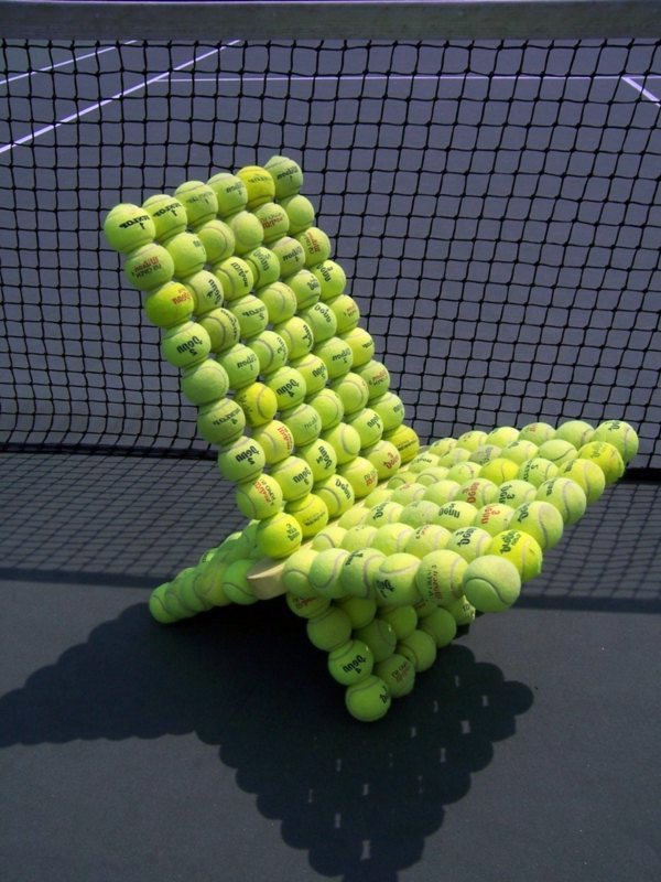 Chair design from tennis balls from Gabriel Coch
