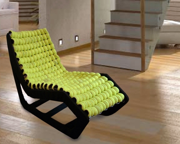 Chair design from tennis balls from Gabriel Coch