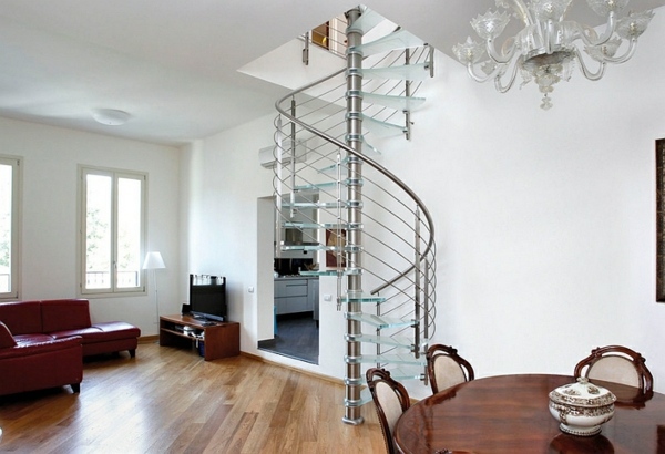 Stairs made of glass for a contemporary appearance
