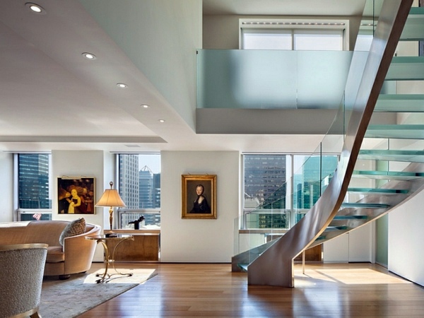 Stairs made of glass for a contemporary appearance