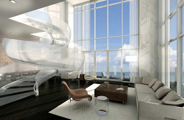 Stairs made of glass for a contemporary appearance