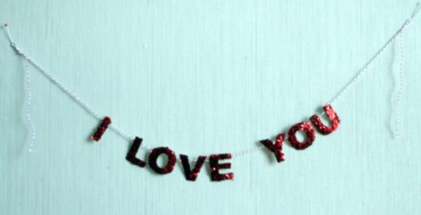 Handmade Shiny garlands for Valentine's Day