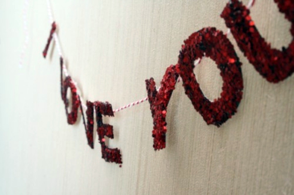 Handmade Shiny garlands for Valentine's Day Handmade Shiny garlands for Valentine's Day