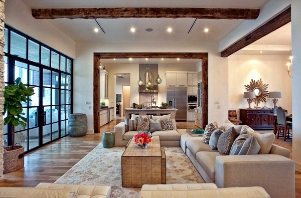 Modern Texas residence combines period features with cool blue accents