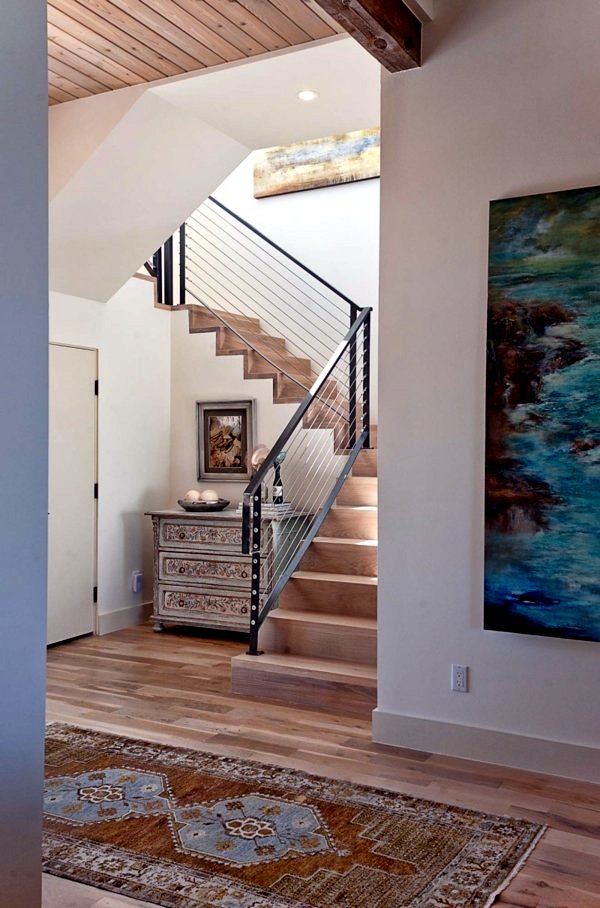 Modern Texas residence combines period features with cool blue accents