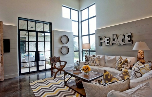 Modern Texas residence combines period features with cool blue accents