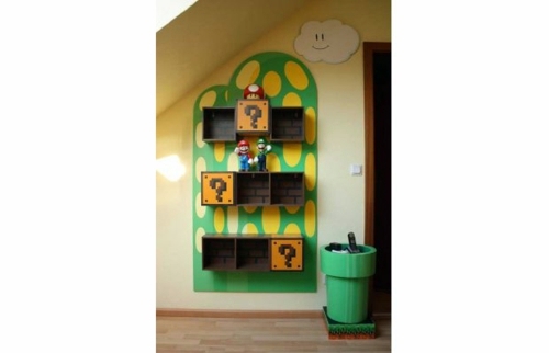 Bookshelves inspired in the children of Super Mario Bookshelves inspired in the children of Super Mario