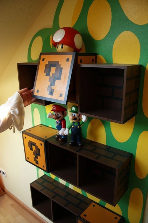 Bookshelves inspired in the children of Super Mario Bookshelves inspired in the children of Super Mario
